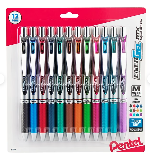 Set de bolígrafos de gel de colores Pentel