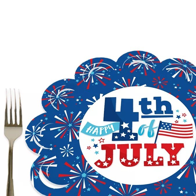 Set de manteles de mesa individuales con temática de 4 de julio Big Dot of Happiness