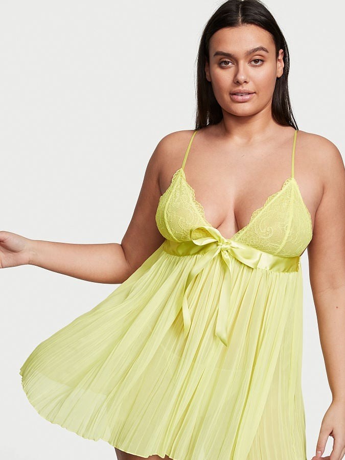 Bebydoll de dama amarillo de corte bajo Victoria's Secret