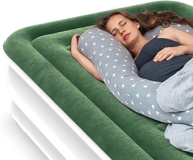 Colchón inflable individual de 16 pulgadas de altura con bomba integrada Zearna