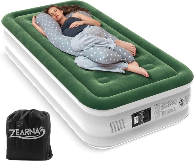 Colchón inflable individual de 16 pulgadas de altura con bomba integrada Zearna