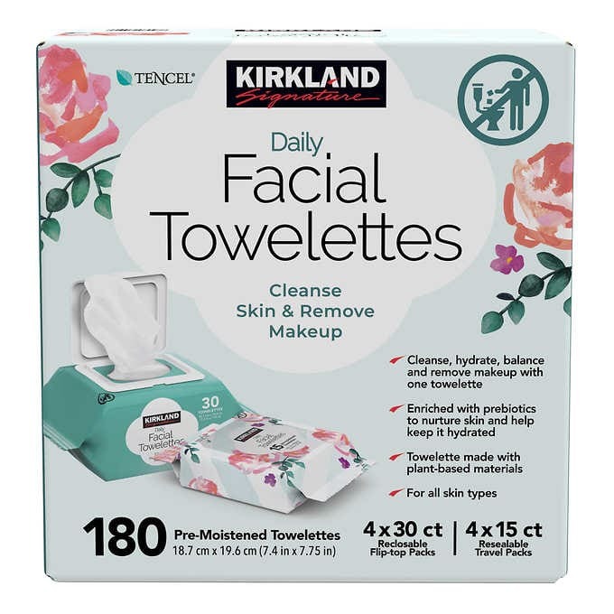 Juego toallas limpiadoras diarias para el rostro Kirkland Signature