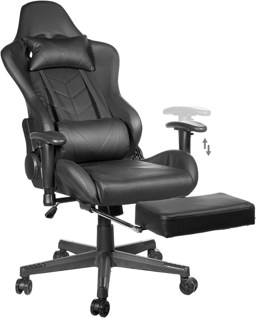 Silla de computadora con respaldo para piez y soporte lumbar ajustable iooHug