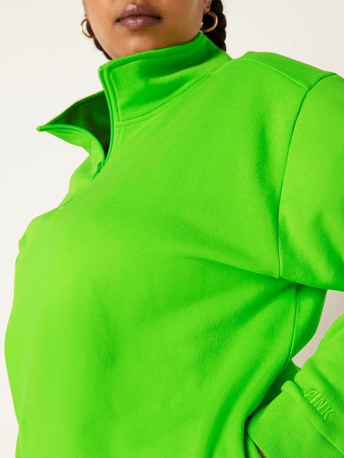 Suéter ligero de cuello alto con cremallera Pink