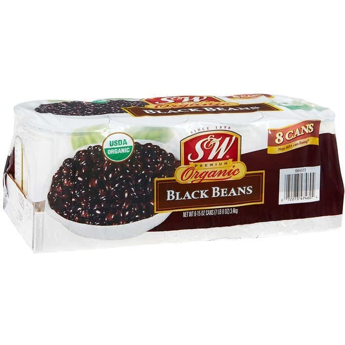 Bulto con 8 paquete de frijoles negros S&W