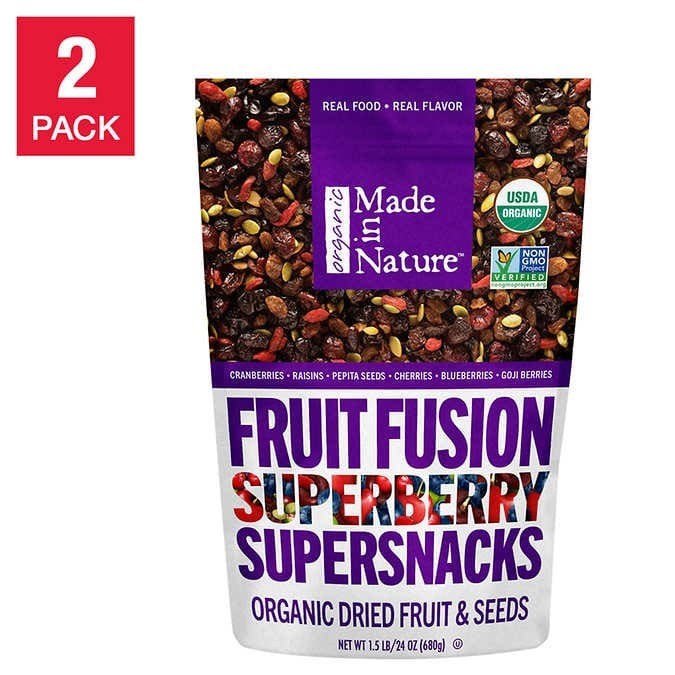 Doble paquete de bayas para snacks Made in Nature Organic