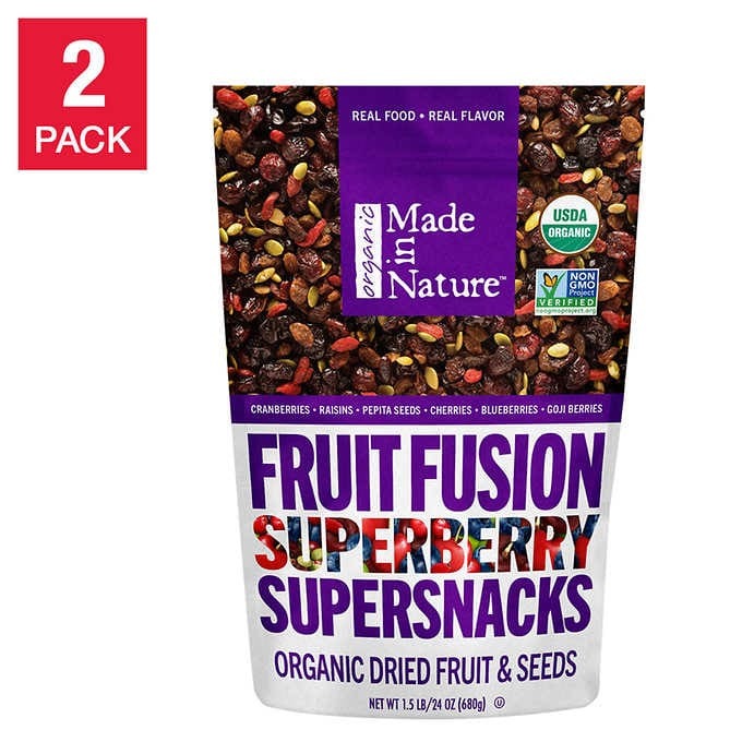 Doble paquete de bayas para snacks Made in Nature Organic