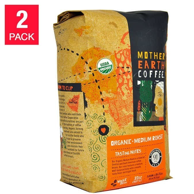 Doble paquete de café orgánico de tostado medio Mother Earth