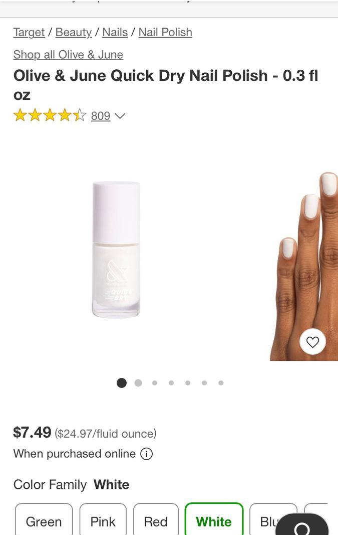 Esmalte para uñas en varios colores