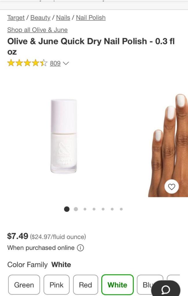 Esmalte para uñas en varios colores