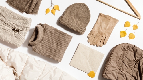 Autumn,Warm,Clothing,Beige,Colored,,Folded,Knitted,Wear,,Hat,,Scarf,