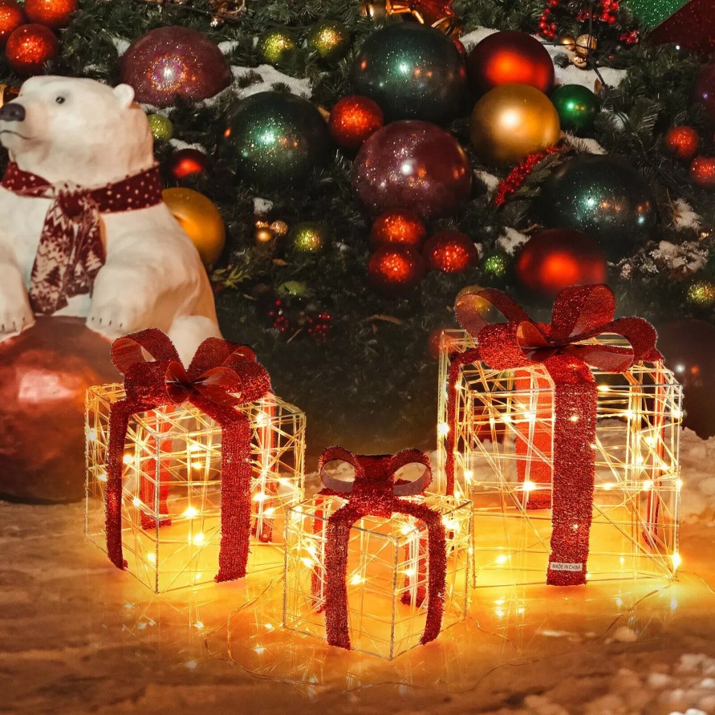 Set de cajas de regalo decorativas con luces Costway