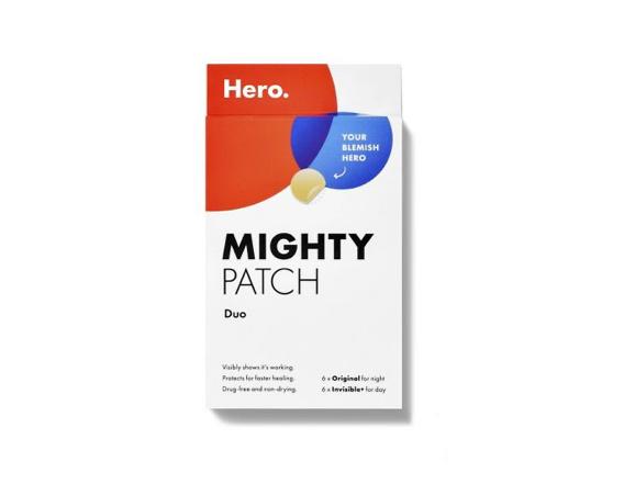 Dúo de parches para espinillas y acné Mighty de Hero Cosmetics, 12 unidades