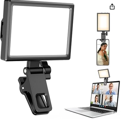 Ilumina cada selfie con la Luz Recargable Aureday. Anillo LED portátil para teléfonos, tabletas y computadoras. ¡4.5 estrellas y solo US$19.99! Regala una luz brillante para videoconferencias y selfies perfectos.