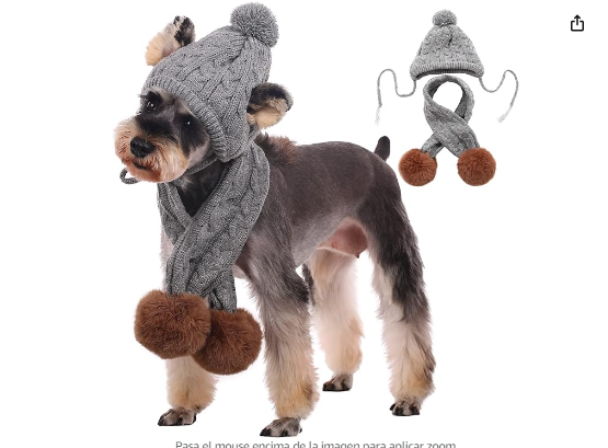 Añade un toque festivo al invierno de tu mascota con el juego de gorro y bufanda para perro de Kuoser. Perfecto para perros pequeños, medianos y grandes, este accesorio cálido y lindo es adecuado para cualquier celebración. Con una calificación de 4.1 estrellas, tu mascota estará lista para cualquier fiesta por solo $9.99.