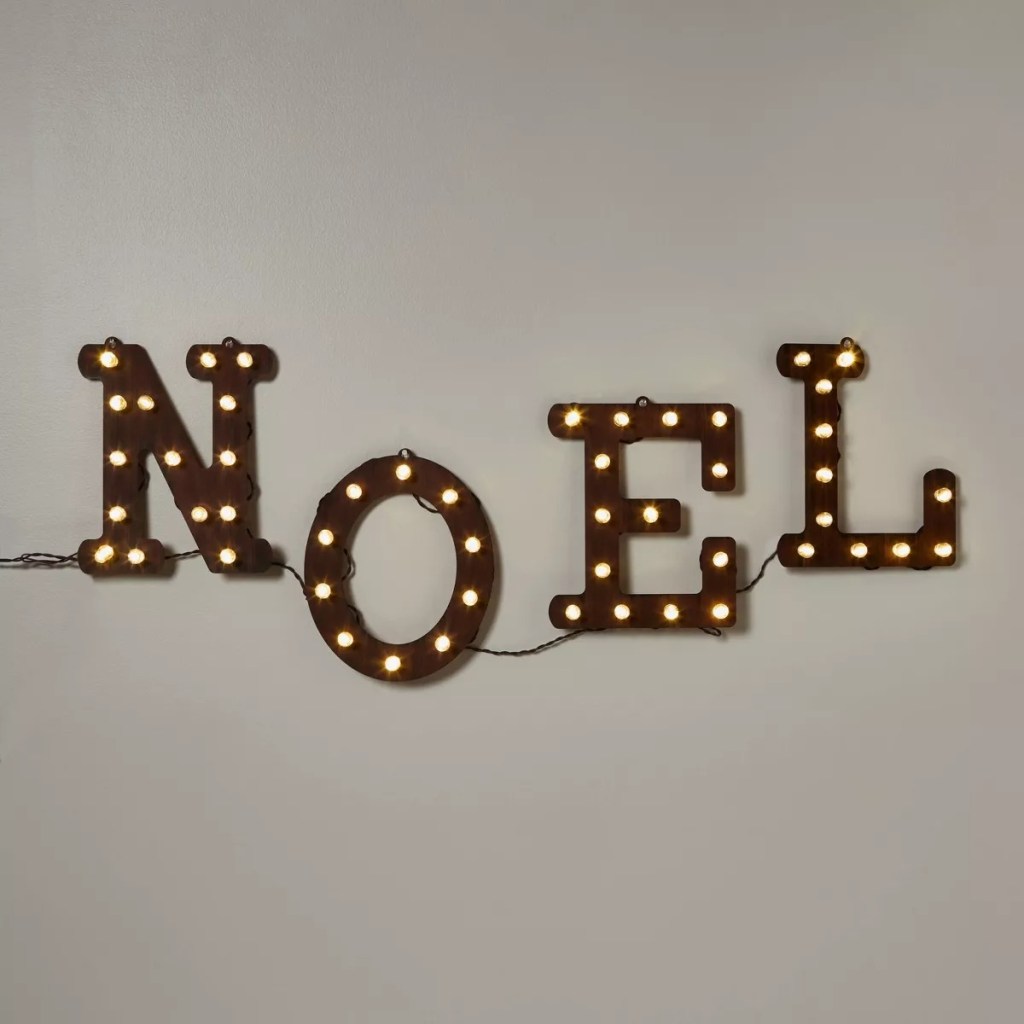 Letrero de NOEL con luces para decorar