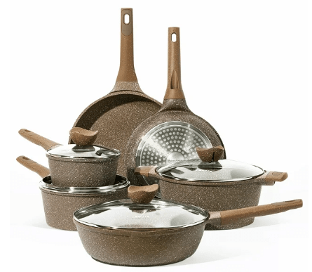 Transforma tu cocina con el Juego de Utensilios de Cocina Carote Nonstick Granite. Por solo $79.9, ahorras y obtienes calidad con una calificación de 4.8 estrellas y más de 4500 reseñas. Cocina con estilo y ahorra en Walmart.

