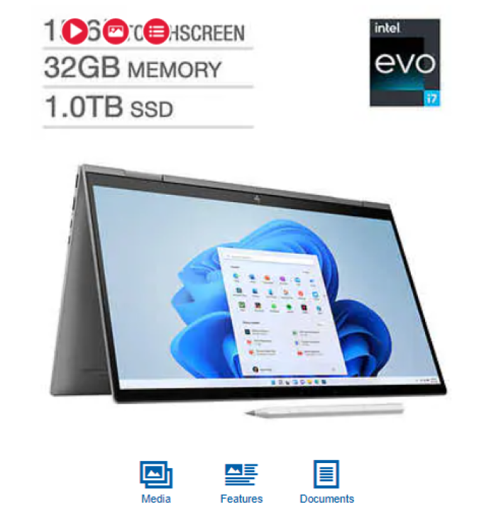 Potencia y versatilidad se unen en la Laptop HP ENVY x360. Equipada con una plataforma Intel Evo, pantalla táctil 2 en 1 y procesador Intel Core i7 de 13.ª generación, redefine la experiencia informática. Con 131 reseñas, esta laptop destaca por su rendimiento excepcional y diseño elegante.