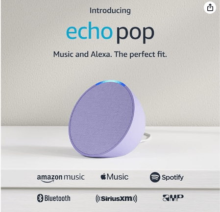 Sumérgete en sonidos nítidos y comodidad con Echo Pop de Amazon. Diseño compacto y elegante en lavanda.
