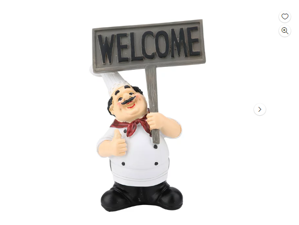 Dale personalidad a tu cocina con esta encantadora figura de chef en miniatura. Detalles realistas y una expresión adorable hacen que esta decoración de Telituny sea la opción perfecta para dar la bienvenida a tus invitados con estilo.

