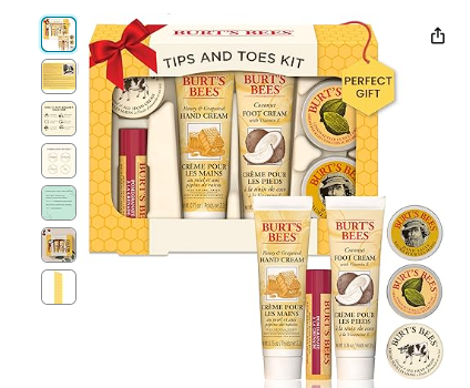 El Kit Tips and Toes de Burt's Bees es tu aliado para manos y pies suaves. Desde crema de manos hasta bálsamo para pies, este paquete original combate la resequedad del invierno. ¡Hidratación profunda por $11.99!