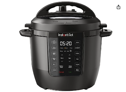 Instant Pot Rio, la elección económica que no sacrifica calidad. Esta olla a presión ofrece rendimiento confiable en un diseño mejorado, haciendo que la cocina a presión sea accesible para todos. Por un precio atractivo, disfruta de la eficiencia y versatilidad que Instant Pot proporciona, convirtiendo la preparación de comidas en una experiencia más sencilla y asequible.