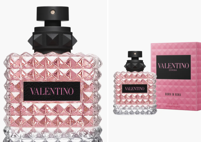 Donna Born in Roma: Inspiración romana en cada rociada. Este perfume de Valentino combina notas florales y amaderadas para una feminidad moderna.