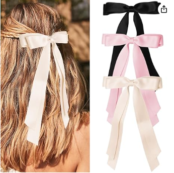 Sumérgete en la elegancia con los lazos para el pelo de Bmobuo, un set de 3 exquisitos lazos de satén en tonos beige, rosa y negro. Estos accesorios para pinzas de doble capa no solo añaden un toque de coquetería a tu peinado, sino que también reflejan calidad con una calificación perfecta de 5.0 estrellas. Con más de 100 compras el mes pasado, estos lazos se han ganado la aprobación de quienes buscan estilo y sofisticación. ¡Adquiere este set por solo $9.99 y disfruta de la moda en cada detalle!