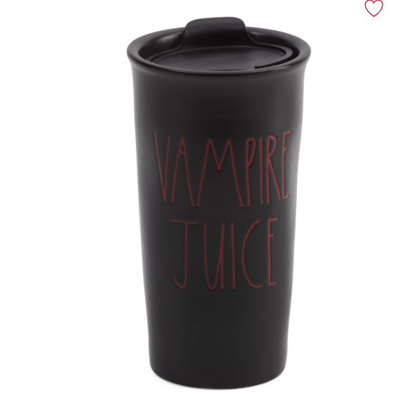 Lleva contigo la esencia de lo vampírico con el Vampire Juice Travel Mug de RAE DUNN. Descubre la combinación perfecta de funcionalidad y diseño a un precio inmejorable de $2.00. ¡Una ganga que transformará tus momentos de café o té!