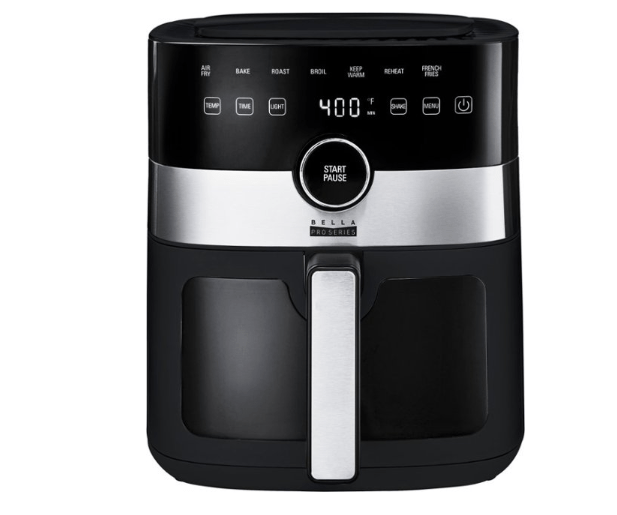 Freidora de aire grande color negro con pantalla