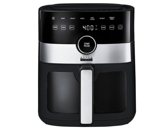 Freidora de aire grande color negro con pantalla