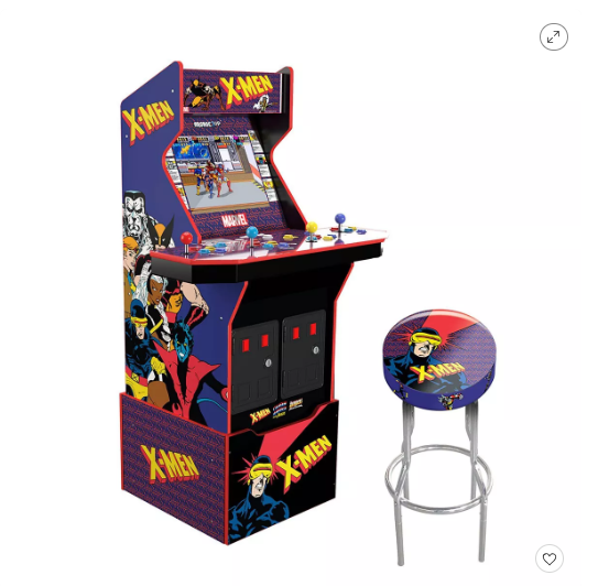 La experiencia arcade en casa: Arcade1Up Marvel X-Men con taburete y elevador. ¡Ahorra $250! Precio actual $499.99, antes $749.99.