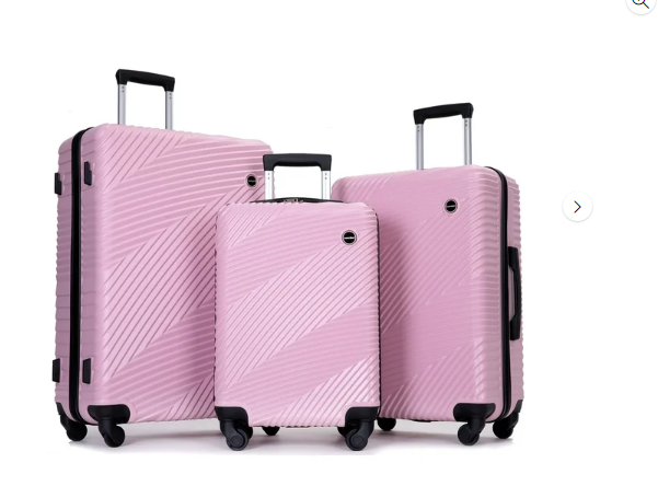Set de tres maletas rosadas