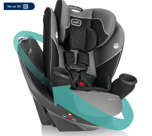 Silla de carro. El Asiento de Automóvil Convertible Evenflo Revolve360 en Gris Amherst es la elección perfecta para padres preocupados por la seguridad.