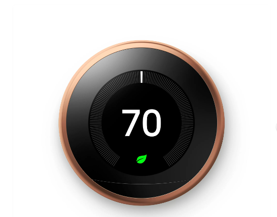 Termostato con borde color cobre