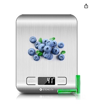 La báscula Etekcity, líder en calificaciones con 4.6 estrellas de 140,140 usuarios, es la elección confiable para medir con precisión tus ingredientes. Su diseño elegante en acero inoxidable, combinado con una oferta relámpago del 29% de descuento, la convierte en la opción perfecta por solo $9.99. ¡No pierdas esta oportunidad de mejorar tu cocina!