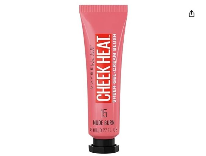 Consigue un aspecto natural y radiante con el rubor en gel térmico para mejillas de Maybelline. Su textura transparente y ligera se adapta perfectamente a tu piel, ofreciendo un acabado húmedo y sin aceite que resiste el calor.