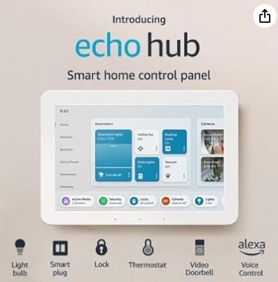 Con una pantalla táctil intuitiva y controles organizados, el Amazon Echo Hub facilita el acceso y control de tus dispositivos domésticos inteligentes.