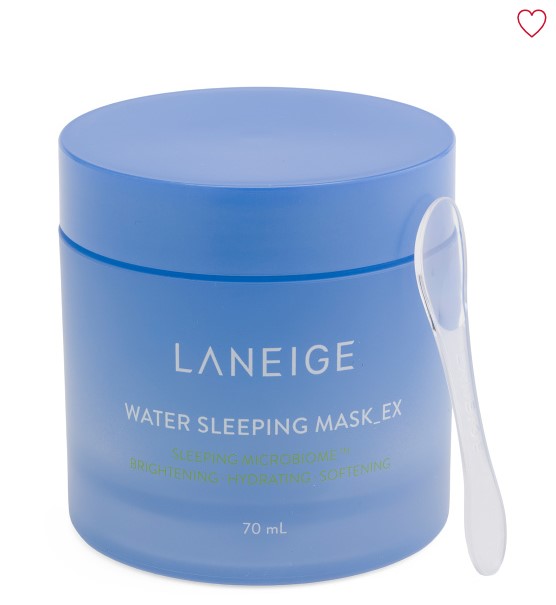 Transforma tu piel mientras duermes con la mascarilla para dormir de agua Laneige. Fabricada en Corea, esta mascarilla de 2.3 oz utiliza una innovadora tecnología probiótica para proporcionar una piel brillante y clara por la mañana. Disponible por $24.99 en T.J. Maxx.