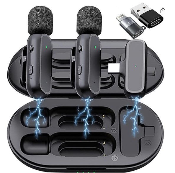 Aprovecha la oferta relámpago y ahorra un 37% en el pack de 2 micrófonos inalámbricos Lavalier de Caiord: con una calificación de 4.1 sobre 5 estrellas y más de 770 calificaciones, es una opción confiable para tus necesidades de grabación y transmisión.