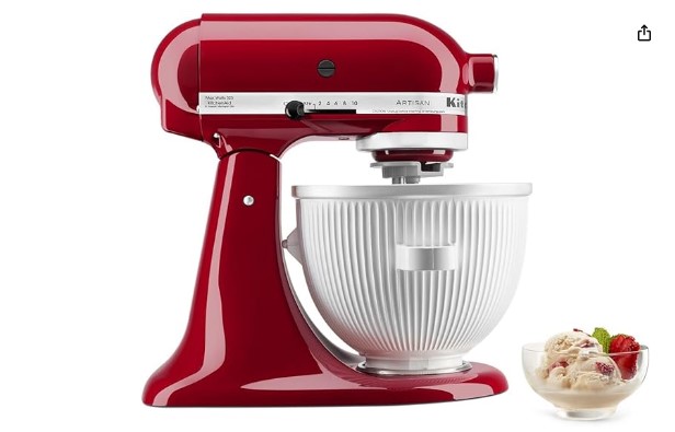 Eleva tus habilidades culinarias con la batidora de pie KitchenAid para hacer helados. Con 4.5 de 5 estrellas y más de 1,466 reseñas, esta batidora es una opción confiable y de alta calidad. No te pierdas la oportunidad de adquirirla con un 30% de descuento y sorprende a tu familia con deliciosos helados hechos en casa.