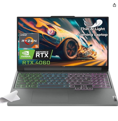 Sumérgete en tus juegos con la Lenovo Legion Slim 5, que cuenta con una pantalla WUXGA de 16 pulgadas y una potente tarjeta gráfica NVIDIA GeForce RTX 4060. Equipada con un procesador AMD Ryzen 5 7640HS, esta laptop ofrece un rendimiento excepcional para los gamers que buscan una experiencia de juego fluida y sin interrupciones.