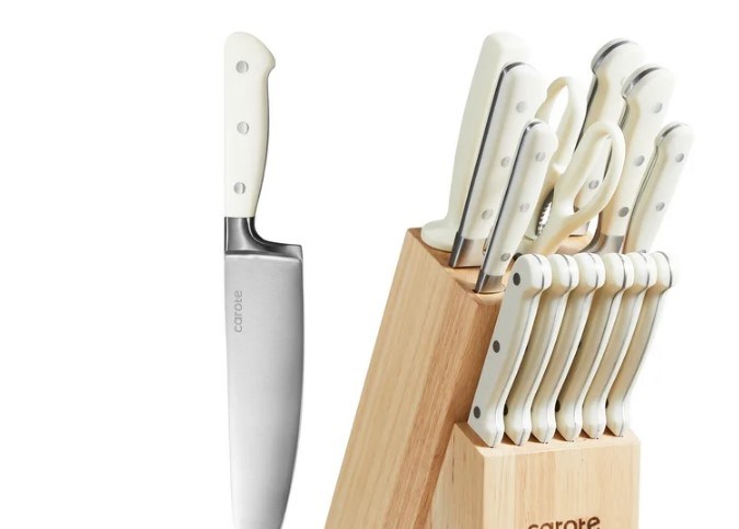 Equipa tu cocina con estilo y funcionalidad gracias a este juego de cuchillos blancos perla de CAROTE. Con cuchillos de hoja afilada y mango ergonómico, este juego ofrece la combinación perfecta de rendimiento y comodidad para tus tareas culinarias diarias.