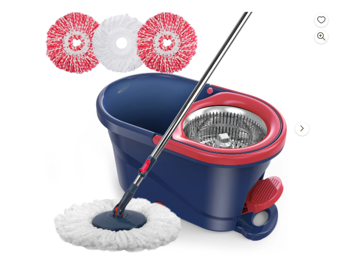 Con el sistema de cubeta y trapeador giratorio de SUGARDAY, la limpieza de tus pisos nunca había sido tan fácil. Su diseño innovador y su escurridor integrado garantizan resultados impecables con cada pasada, ahorrándote tiempo y esfuerzo.