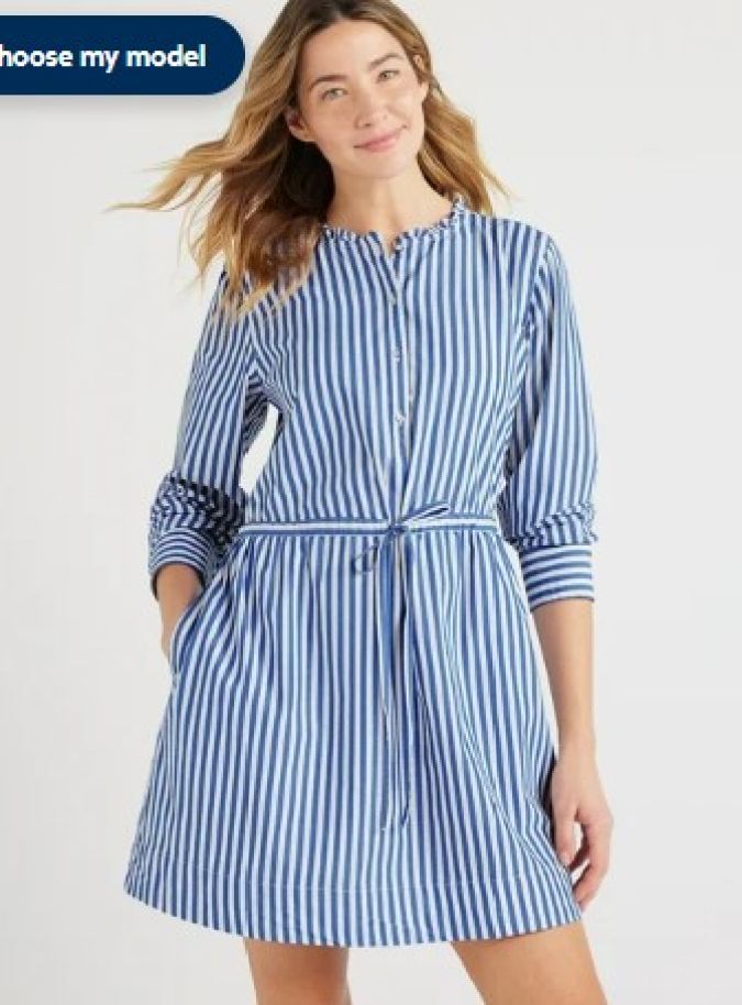 Destaca tu estilo con el vestido mini de rayas para mujer, que combina comodidad y elegancia en un solo diseño. Disponible en una variedad de tallas, este vestido se adapta a diferentes tipos de cuerpo y te ayuda a lucir increíble sin esfuerzo.