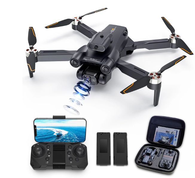 Diseñado para ofrecer un rendimiento excepcional, este drone cuenta con dos baterías incluidas para prolongar tu tiempo de vuelo y un estuche de transporte para facilitar su almacenamiento y transporte.
