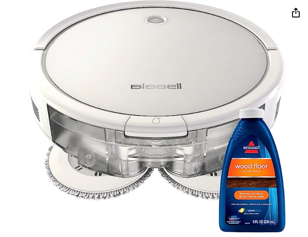 Haz que la limpieza del hogar sea más eficiente con el trapeador y aspirador robótico 2 en 1 SpinWave de Bissell, en oferta por tiempo limitado en Amazon.