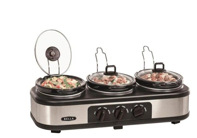 Cocina con versatilidad gracias a esta olla triple de 1.5 cuartos cada una. Su diseño en acero inoxidable y negro combina estilo y funcionalidad en tu cocina.