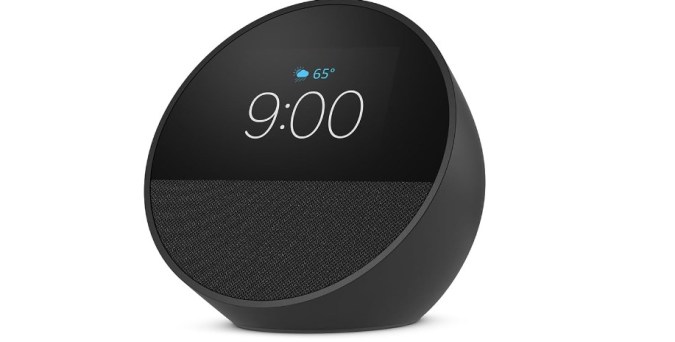 Despierta con estilo y controla tu hogar inteligente con el nuevo Amazon Echo Spot. Sonido vibrante, Alexa integrada y diseño compacto. ¡Oferta por tiempo limitado: $44,99! (Precio original: $79,99).
