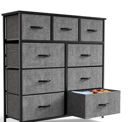  ¡Cómoda de tela con 9 cajones por solo $52.99! ($28.00 de descuento). Almacenamiento versátil para tu hogar. Diseño elegante y estructura resistente.